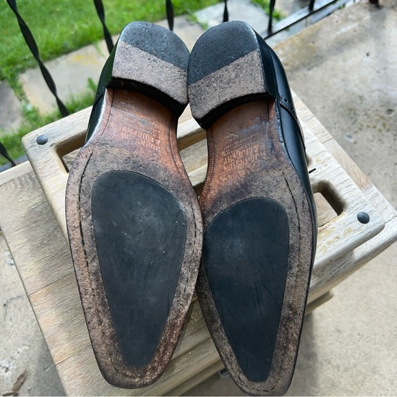 Johnston & Murphy Men's Leather Black Cap Toe Size 10M 24-2941 Made In Italy - Picture 9 of 12